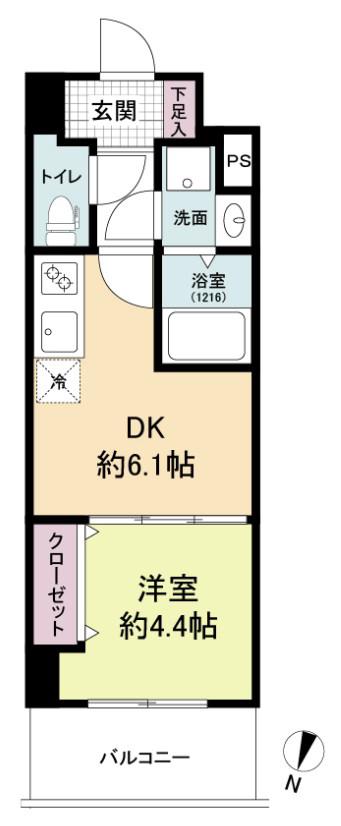 ライブガーデン江坂IX(1DK/3階)の間取り写真