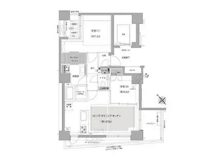 エルスタンザ文京白山(2LDK/7階)の間取り写真