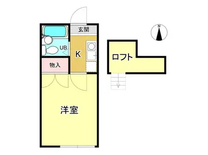 プランドールナルダ(1K/1階)の間取り写真