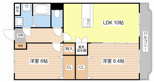ユーミーキャッスル(2LDK/2階)の間取り写真