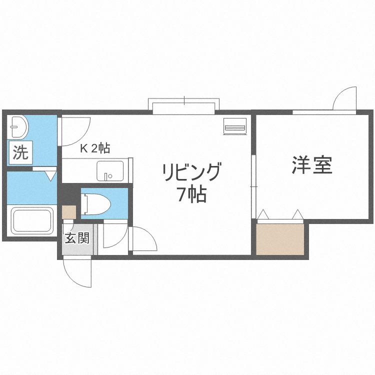 フロルドゥコルザ(1LDK/2階)の間取り写真