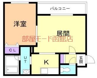 BRILLER五稜郭(1LDK/1階)の間取り写真