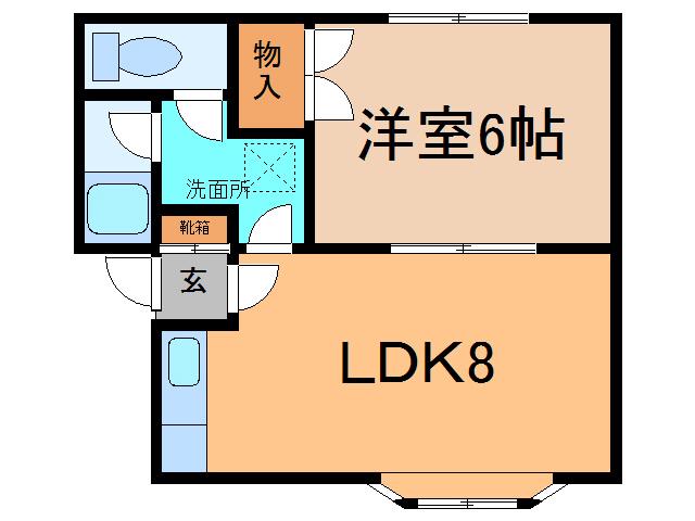 ハイムドマーニI.II(1LDK/2階)の間取り写真