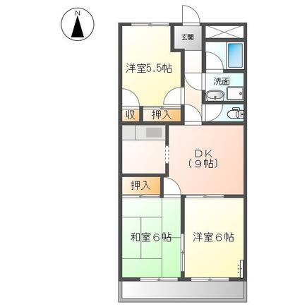 ENJYOII(3DK/5階)の間取り写真