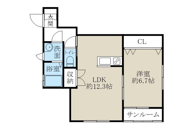 LOVE&PEACEIV(1LDK/1階)の間取り写真