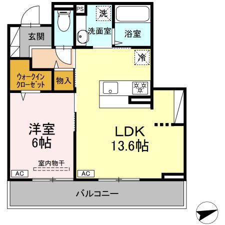 GREEN LINKS(1LDK/2階)の間取り写真