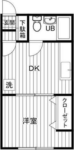 パレスプレジデントⅡ(1DK/1階)の間取り写真
