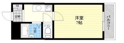 ボナールサジキ(1K/4階)の間取り写真