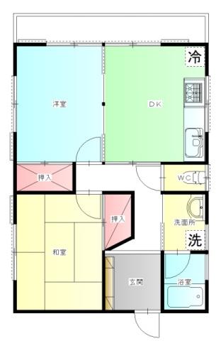 ナッツハウス八街(2DK/2階)の間取り写真