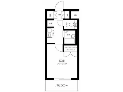 ソアブール高田馬場(1K/4階)の間取り写真