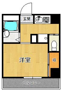 リッツメイト(1K/3階)の間取り写真