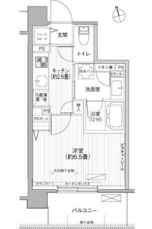 CIELLE自由が丘(1K/2階)の間取り写真