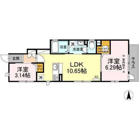 NT HOUSE(2LDK/1階)の間取り写真