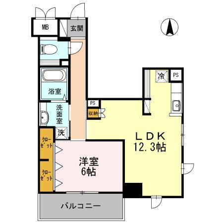 FINEFLATSS(1LDK/3階)の間取り写真