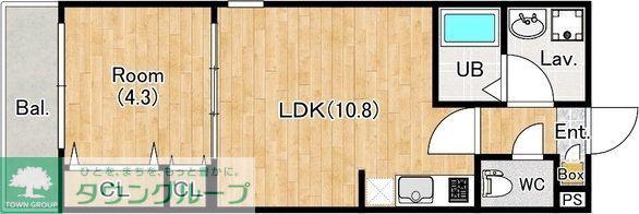 ジーメゾン狭山東三ツ木トレリーヴ(1LDK/1階)の間取り写真