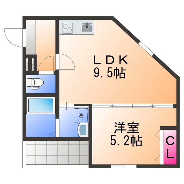 フジパレス岸和田駅前I番館(1LDK/3階)の間取り写真