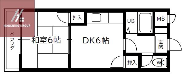 さんふらわ(1DK/3階)の間取り写真