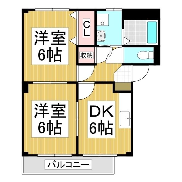 SURPLUS TWOジラソーレA(2DK/2階)の間取り写真
