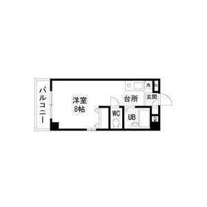 グランドール百瀬(ワンルーム/6階)の間取り写真