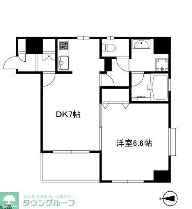 リビナ奥村・ドゥー(1LDK/1階)の間取り写真