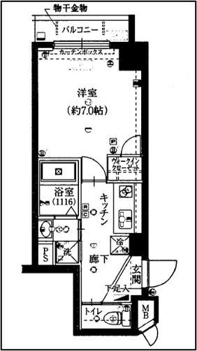 LE-ION神楽坂(1K/1階)の間取り写真
