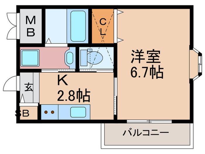 アイビースパティオ(1K/2階)の間取り写真