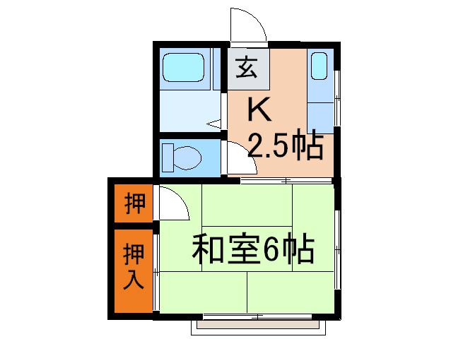 コーポサンライフ(1K/1階)の間取り写真