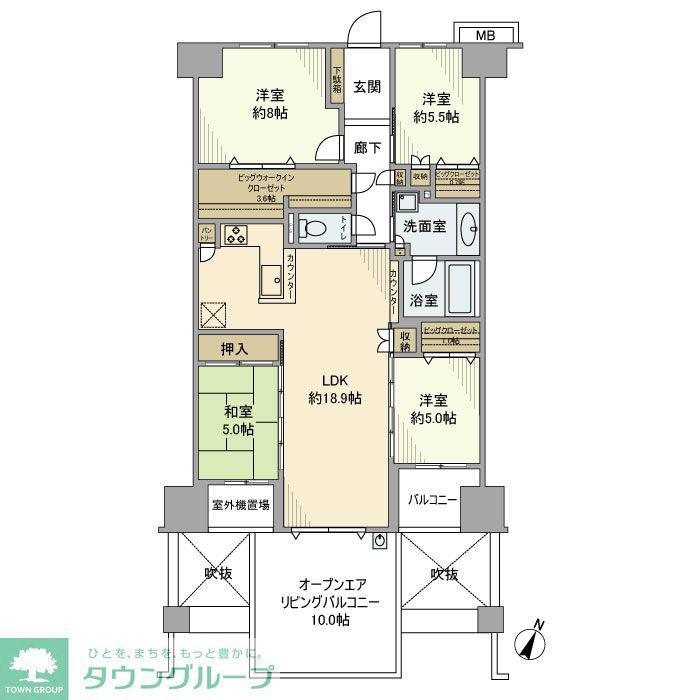 ヴェレーナシティ千葉ニュータウン中央(4LDK/4階)の間取り写真