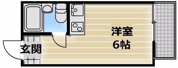 ライラック小阪(ワンルーム/4階)の間取り写真
