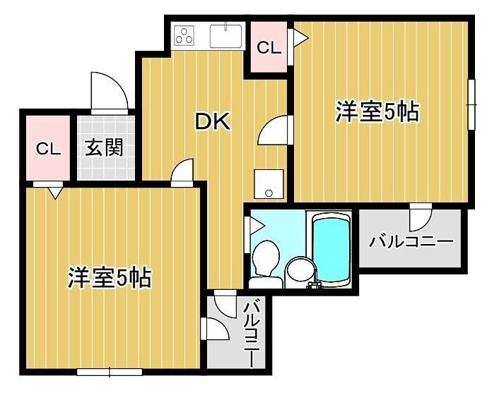 ミングルAP星ヶ丘弐番館(2DK/4階)の間取り写真