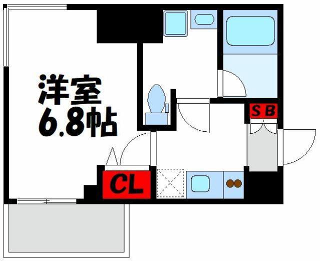 アンベリール西川口 弐番館(1K/8階)の間取り写真