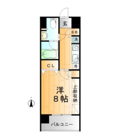 エクセラ麓山II(1K/2階)の間取り写真