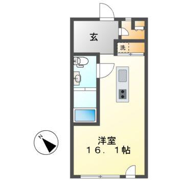 コレクション名駅III(ワンルーム/6階)の間取り写真