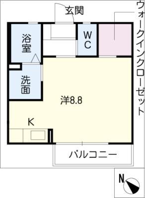 ボナールM&M(ワンルーム/1階)の間取り写真