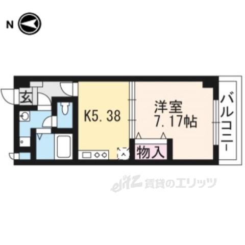 ペルペテュエル・M(1DK/3階)の間取り写真