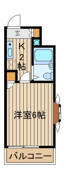 ティーケーマンション(1K/3階)の間取り写真