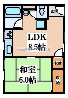 ダイワ高井田ビル(1LDK/4階)の間取り写真
