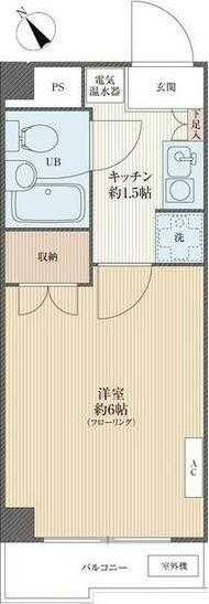 グローリア初穂田端(1K/8階)の間取り写真