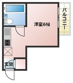 RIZE ONE 阪急園田(ワンルーム/2階)の間取り写真