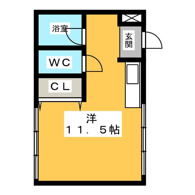 アヴェニュー(ワンルーム/3階)の間取り写真