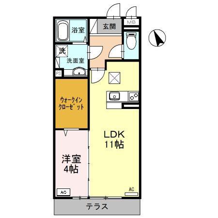 フェリーチェ(1LDK/1階)の間取り写真