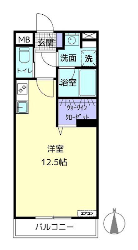 アライブIV(ワンルーム/2階)の間取り写真