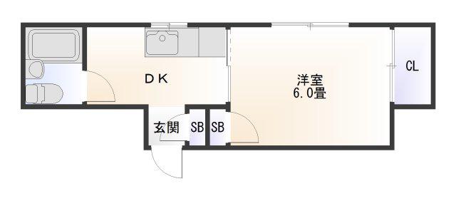 ムックマンション(1DK/3階)の間取り写真