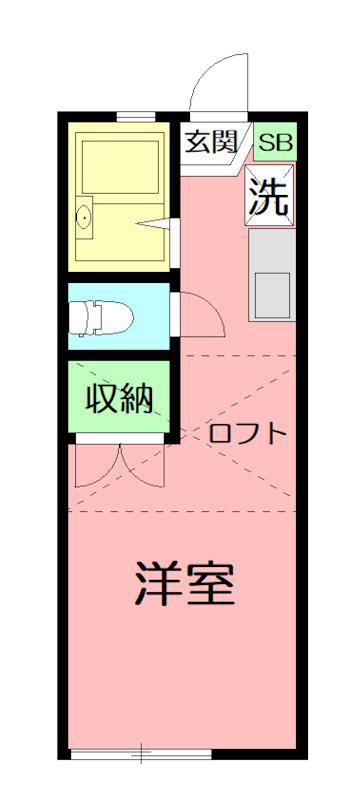 セントラルヒルズII(ワンルーム/2階)の間取り写真