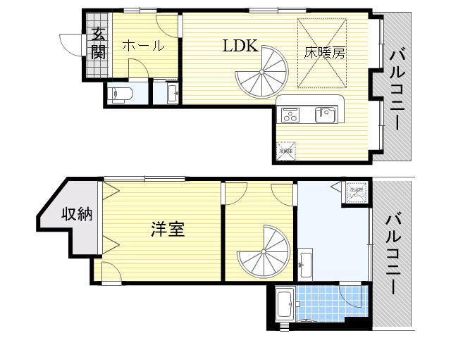 サンパティーク毛馬(1LDK/2階)の間取り写真