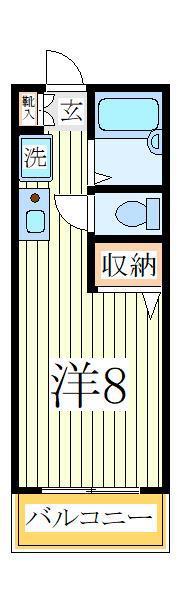 AD南柏 D棟(ワンルーム/1階)の間取り写真