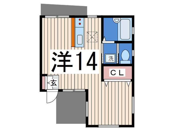 ブルーシエル南六浦(ワンルーム/1階)の間取り写真