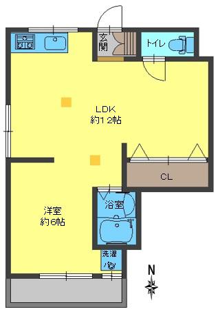 山光文化(1LDK/2階)の間取り写真