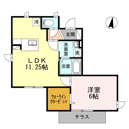 シャルマン・ヴィラ(1LDK/1階)の間取り写真
