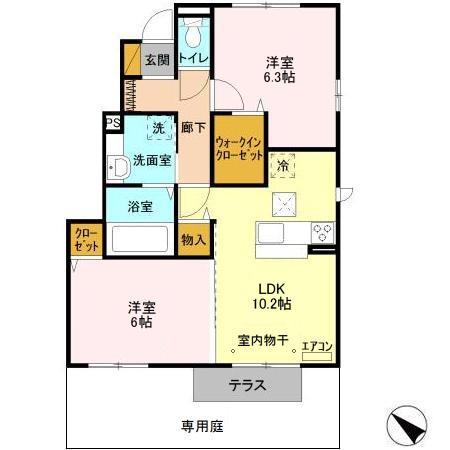 タウンコート(2LDK/1階)の間取り写真